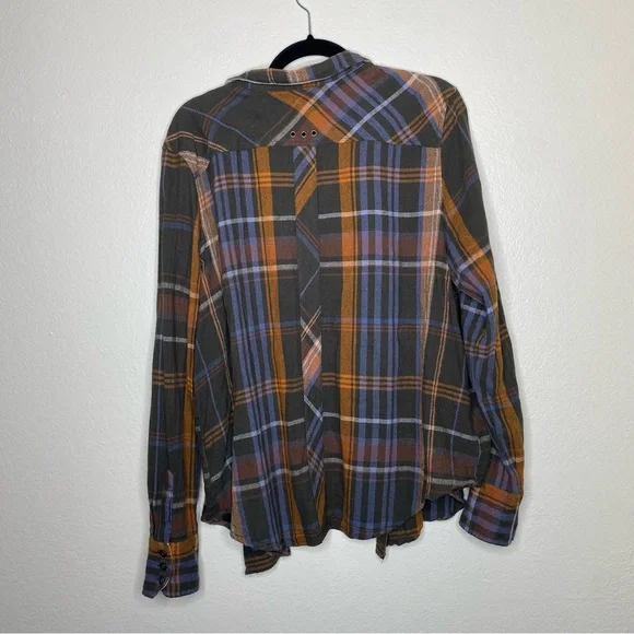 Free People Wesley Plaid Button Down Long Sleeve Top - Picture 5 of 10